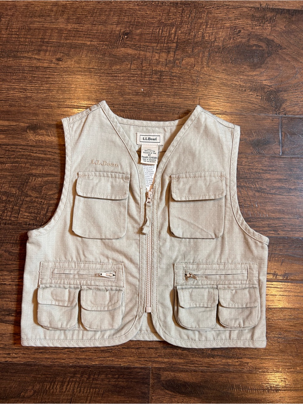 L.L. Bean Beige Fishing Vest